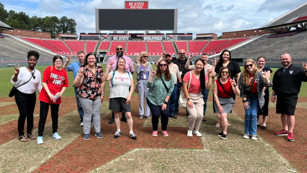 Employees participating in a Funday Friday tour